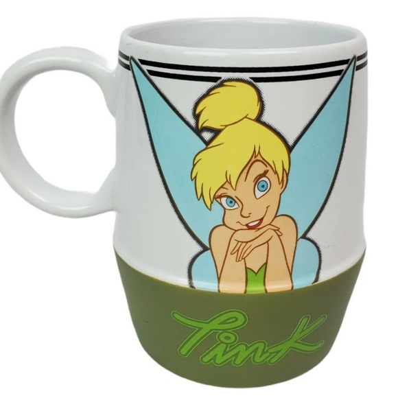 Disney Store Tink Coffee Mug Tinkerbell Ceramic Huge Heavy Tea Cup 20 oz - Picture 1 of 8